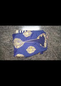 Royal Blue &amp; Gold Embroidered Kurti