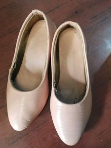 Beige Pointed Toe Ballet Heels