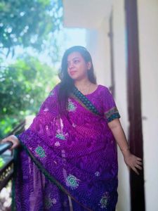 Purple Georgette Saree
