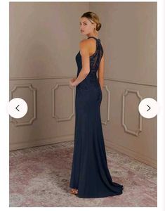 Elegant imported Navy Evening Gown
