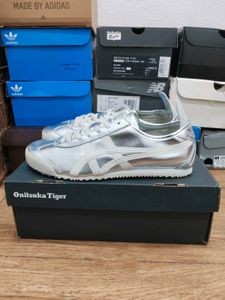 Onitsuka Tiger Trainer Silver And White UK 7.5