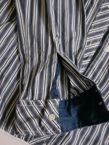 Blue Stripes Casual Shirt Women