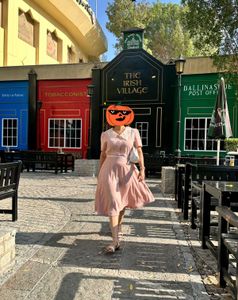 Korean Peach Dress (Belt Not Available)