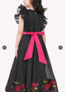 Girls&#39; Black Floral Dress