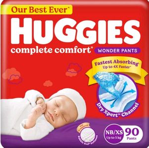 Huggies Brand Diapers - 90 Pants + 3 Pieces Free
