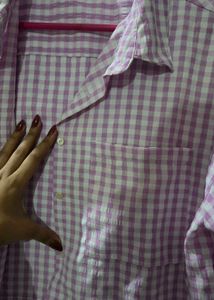 Checked Crop Top Shirt