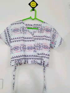 Patterned Cropped Wide Leg Pants