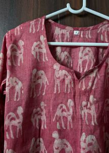 Pink Camel Print Kurti