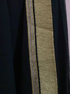 Black Georgette Saree With Zari Lace Border