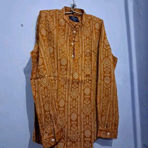 Patterned Bandhgala Style Shirt