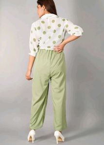 Trendy Light Green Jumpsuit✨️