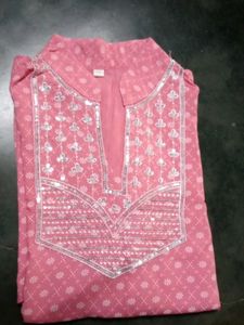 Pink Embroidered Kurti