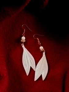 Leaf Pearl Drop Earrings