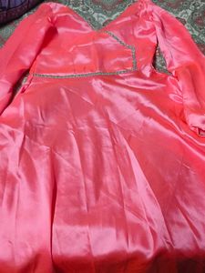 Elegant Coral Anarkali Kurta