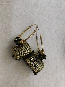 Black Oxidised Bali Jhumka