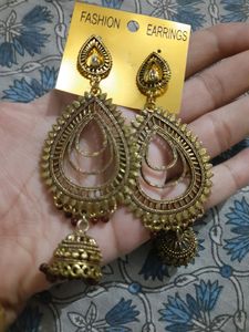 Golden Chandbaaliya Jhumkas