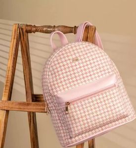 Pink Houndstooth Backpack