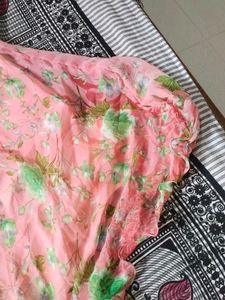 New Light Pink Floral Full Flair Skirt