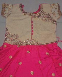 Ethnic pink flare frock