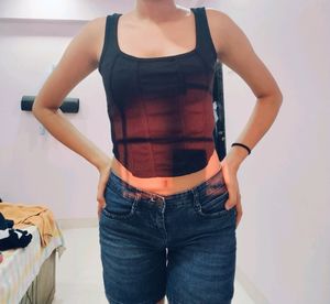 Black Corset Crop Top