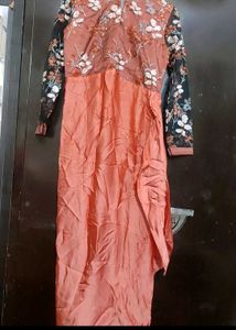 Coral Partywear Dress For 34 Bust