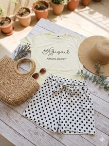 Polka Dot Tie Waist Shorts