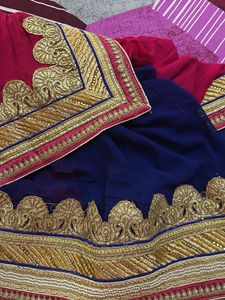 Elegant Pink &amp; blue Saree
