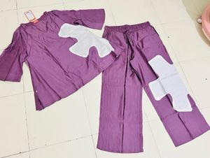 Lavender Slub 2-Piece Lounge Set
