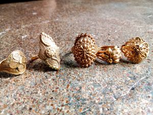 Gold Tone Ring Set