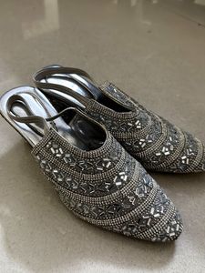 Silver Embellished Heels