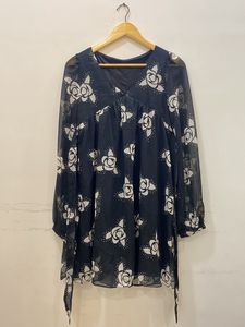 Floral Black Top