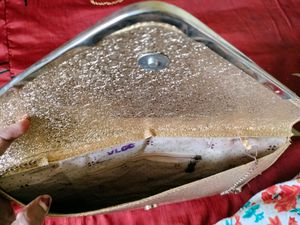 Gold Evening Clutch with Chain