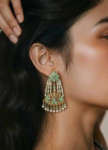 Mint & Pearl Statement Earrings