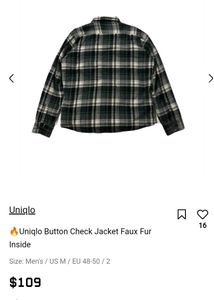 Uniqlo Faux Fur Checks Unisex Jacket