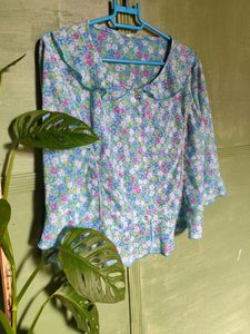 Korean Style Floral Top