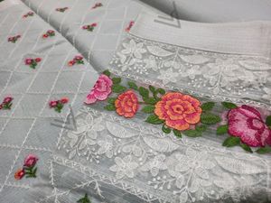 Kota Cotton Grey Saree
