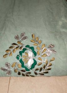 Green Embroidered Saree