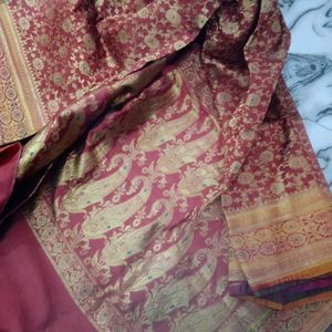 Maroon Banarasi Silk Saree