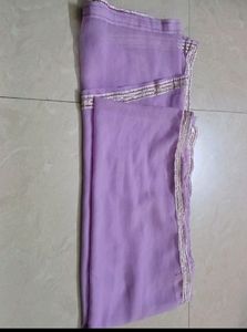 white &amp; Lavender Churidar With Dupatta And Pant