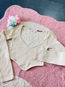 Ribbed Long Sleeve Crop Top