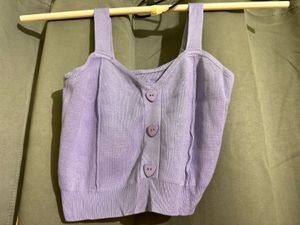 Purple fitted crop top