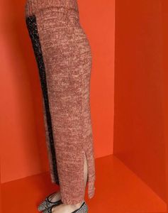 Knit Midi Slit Skirt