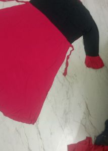 A. Line Frock .... Nevy Blue Body Pink Background