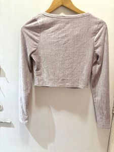AERO Ribbed Cropped Long Sleeve Top