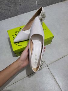 White Glitter Heels