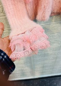 🇫🇷 Paris Imported Ruffle &amp; Pearl Sweater