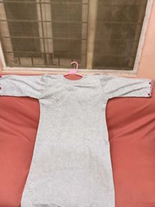 Beautiful RedEmbroidered Grey Kurta with Red Salwa