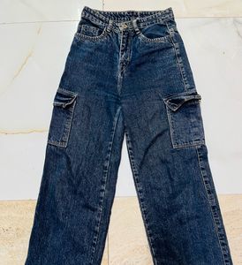 Straight Leg Cargo Jeans