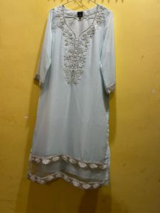 Sky Blue Cutdana Georgette Readymade Salwar Suit
