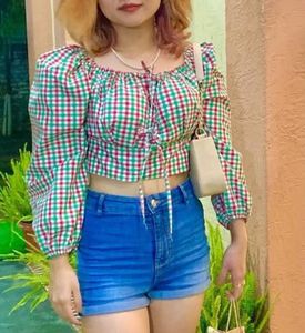 Checkered Crop Top